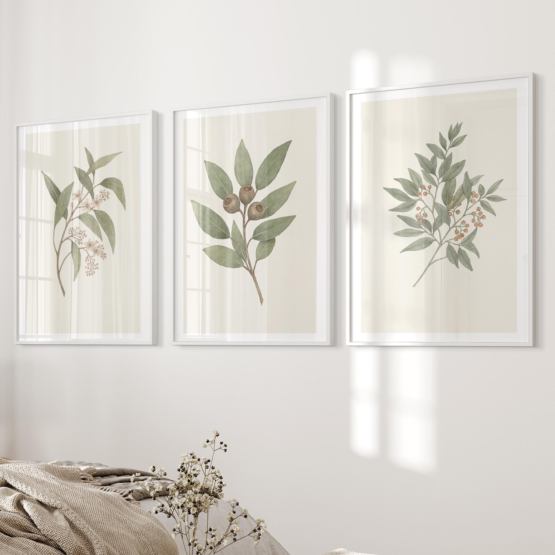 Botanical Prints Set: Vintage Farmhouse Wall Decor - Etsy