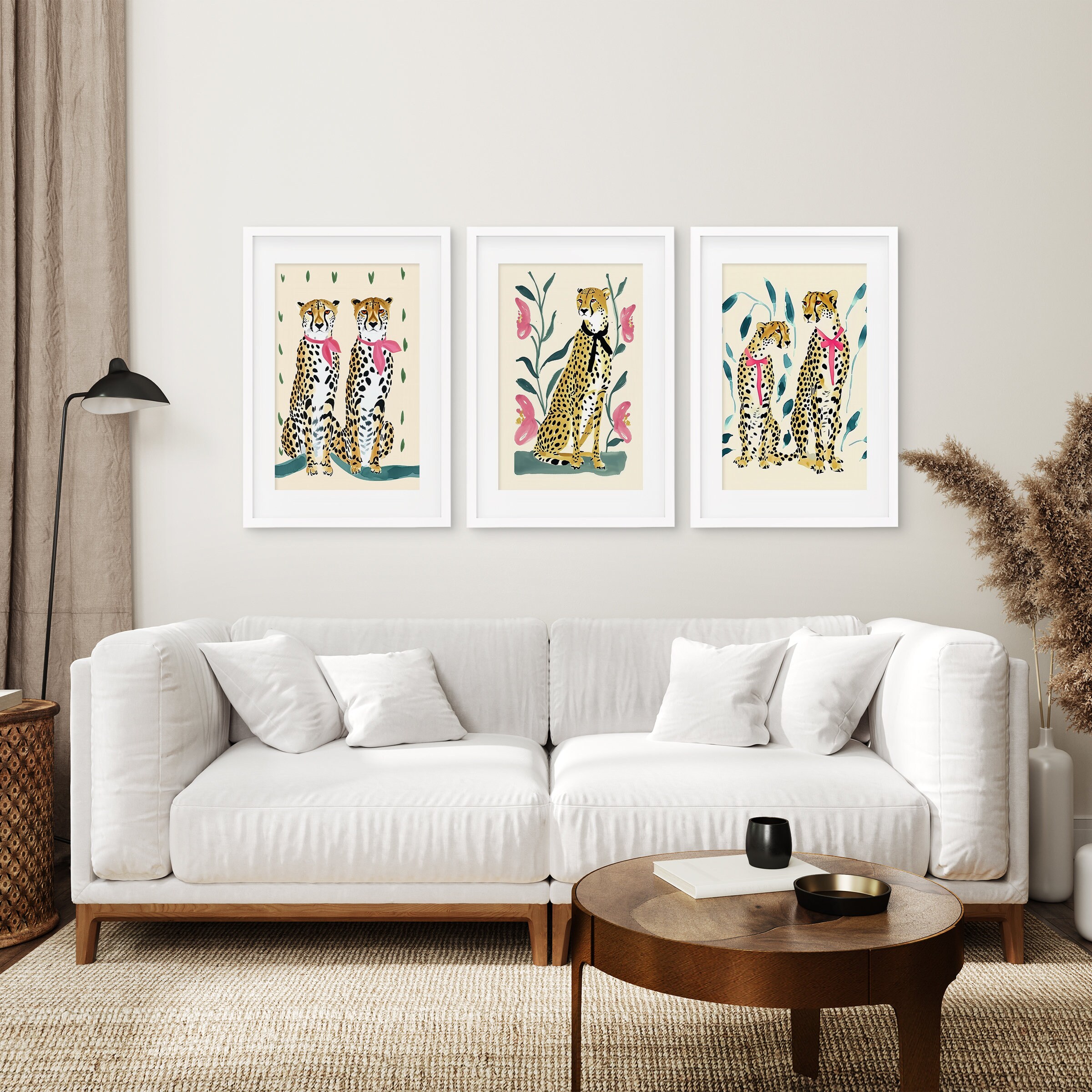 Leopard Art Print Set: Cheetah Boho Animal Wall Decor, Set of 3 - Etsy