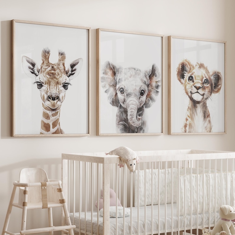 Jungle Animal Nursery Art (set of 3): Safari Theme Kids Room Decor - Etsy
