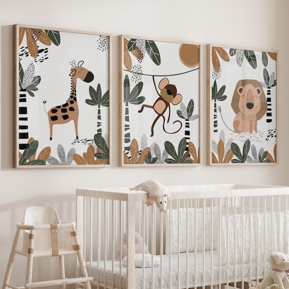 Nursery Decor Nursery Print, Kids Animal Wall Art, World Map Nursery ...