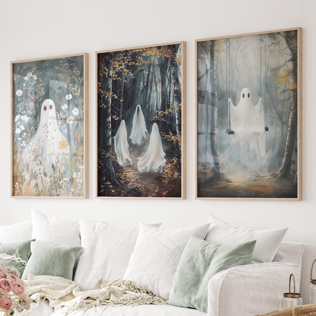 Vintage Ghost Prints Set: Spooky Halloween Nursery Wall Art - Etsy