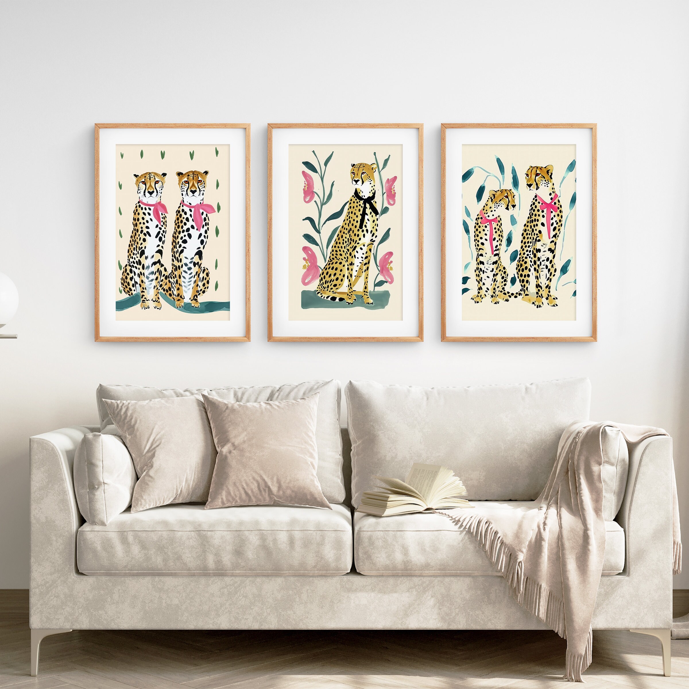 Leopard Art Print Set: Cheetah Boho Animal Wall Decor, Set of 3 - Etsy