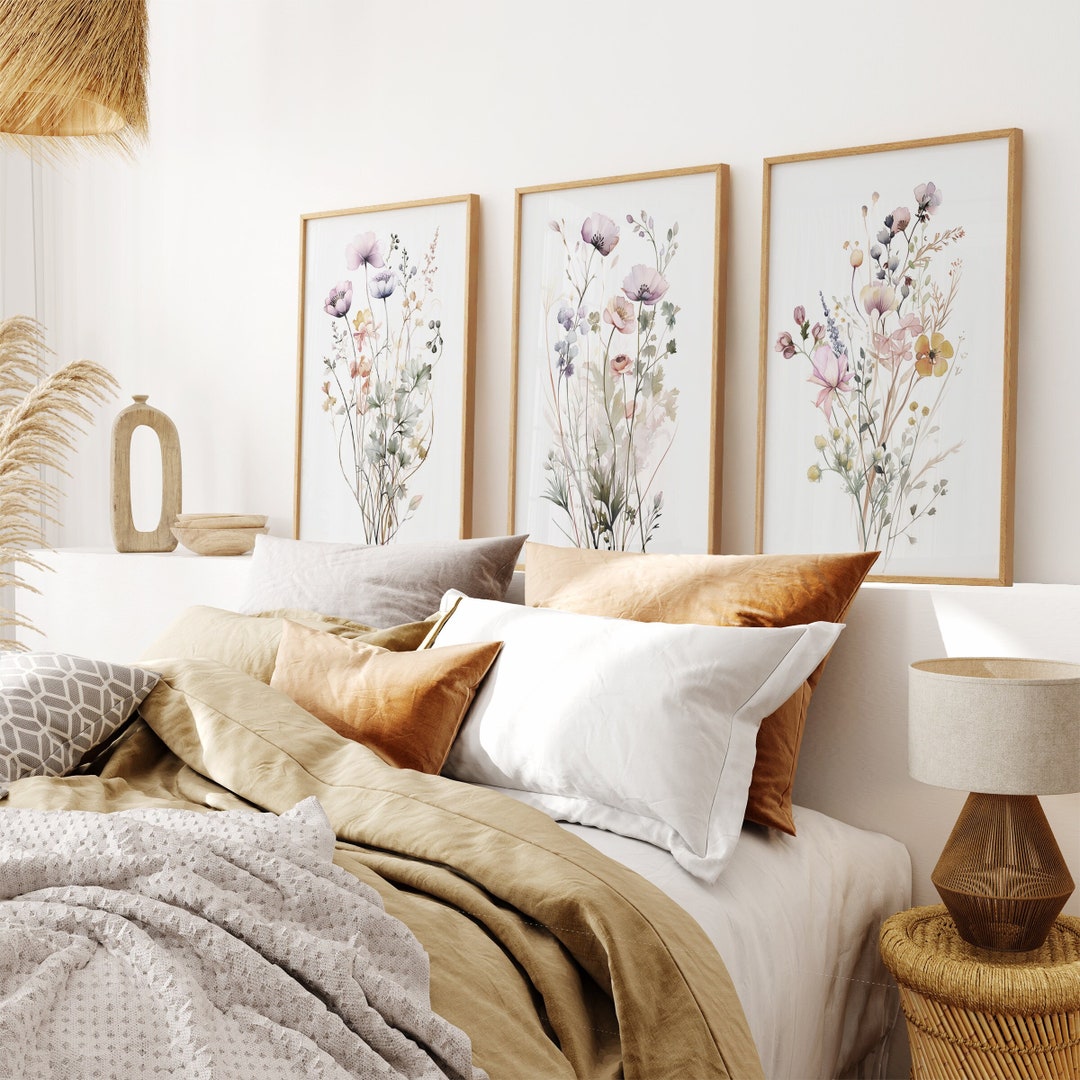Wildflower Watercolor Art Prints: Botanical Set of 3 - Etsy