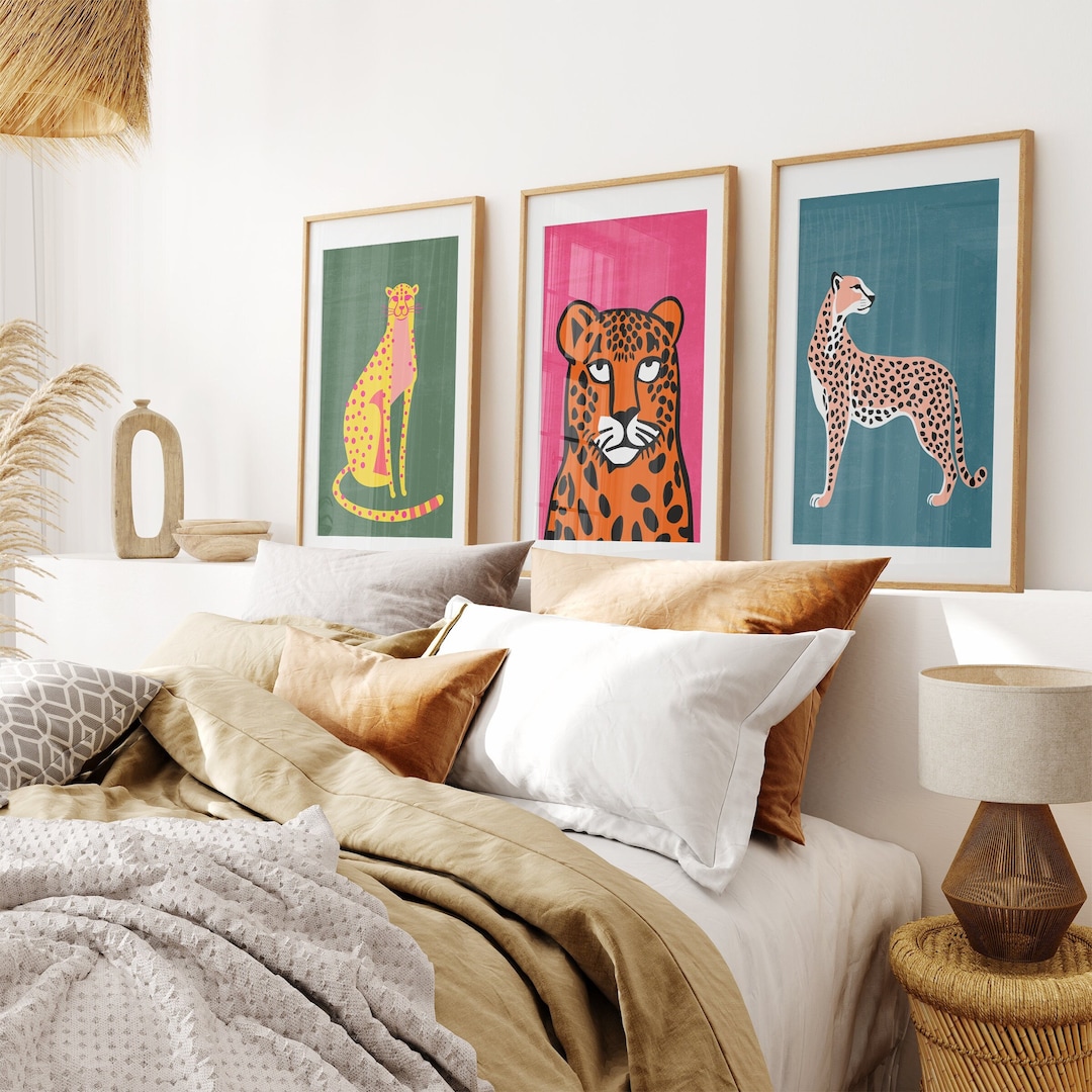 Cheetah & Leopard Print Set: Preppy Maximalist Wall Art, Set of 3 - Etsy