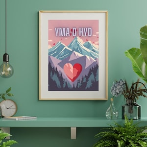 YMA O HYD Art Print Wales Welsh Cymraeg Cymru Contemporary Colourful Print