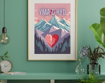 YMA O HYD Art Print Wales Welsh Cymraeg Cymru hedendaagse kleurrijke print