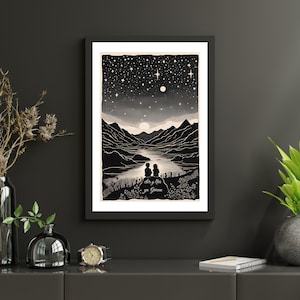 Sêr y Nos yn Gwenu Cymraeg Welsh Cymru Wales hedendaagse print jongen en meisje 1