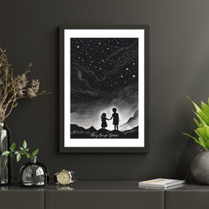 Sêr y Nos yn Gwenu Cymraeg Welsh Cymru Wales hedendaagse print jongen en meisje 3