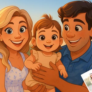 Custom Caricature Portrait from Photo | Personalized Digital Drawing | Funny Gift for Couples, Friends, Pets, Family | Printable Art