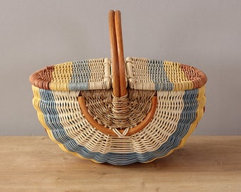 Rattan Picnic Basket Small Size 36x25x32 cm | Rattan Picnic Bag | Rattan Baskets | Picnic Baskets & Bags | Bohemian Bag | Handmade Food Bag
