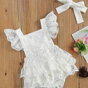 Long sleeve top ruffle romper baby