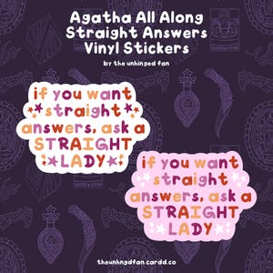 Agatha All Long Straight Statements Vinyl Sticker