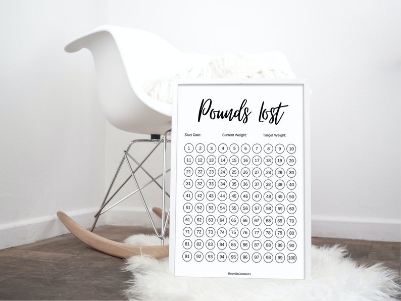 100 Lbs Weight Loss Tracker Printable Weightloss Journal - Etsy