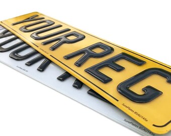 3D Gel Nummernschild Paar UK Road Legal Neuheit Geschenkschild Private Platte