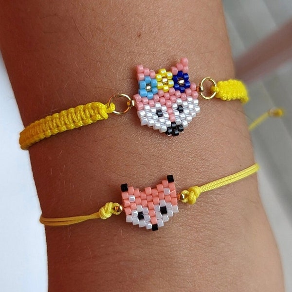 Fox bracelet | Fox and flowers Jewelry | little fox | Small and dainty  | Everyday wear | Stacking bracelet | Multi size | All ages Jewelry