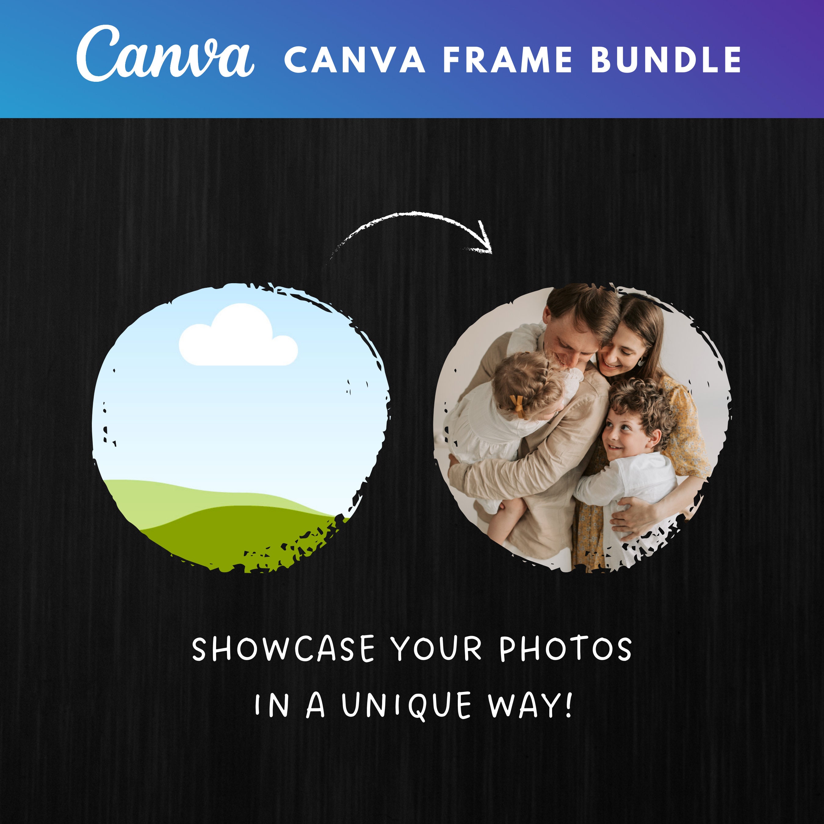 Brush Stroke Frame Bundle, Design Your Own Custom Grunge Photos ...