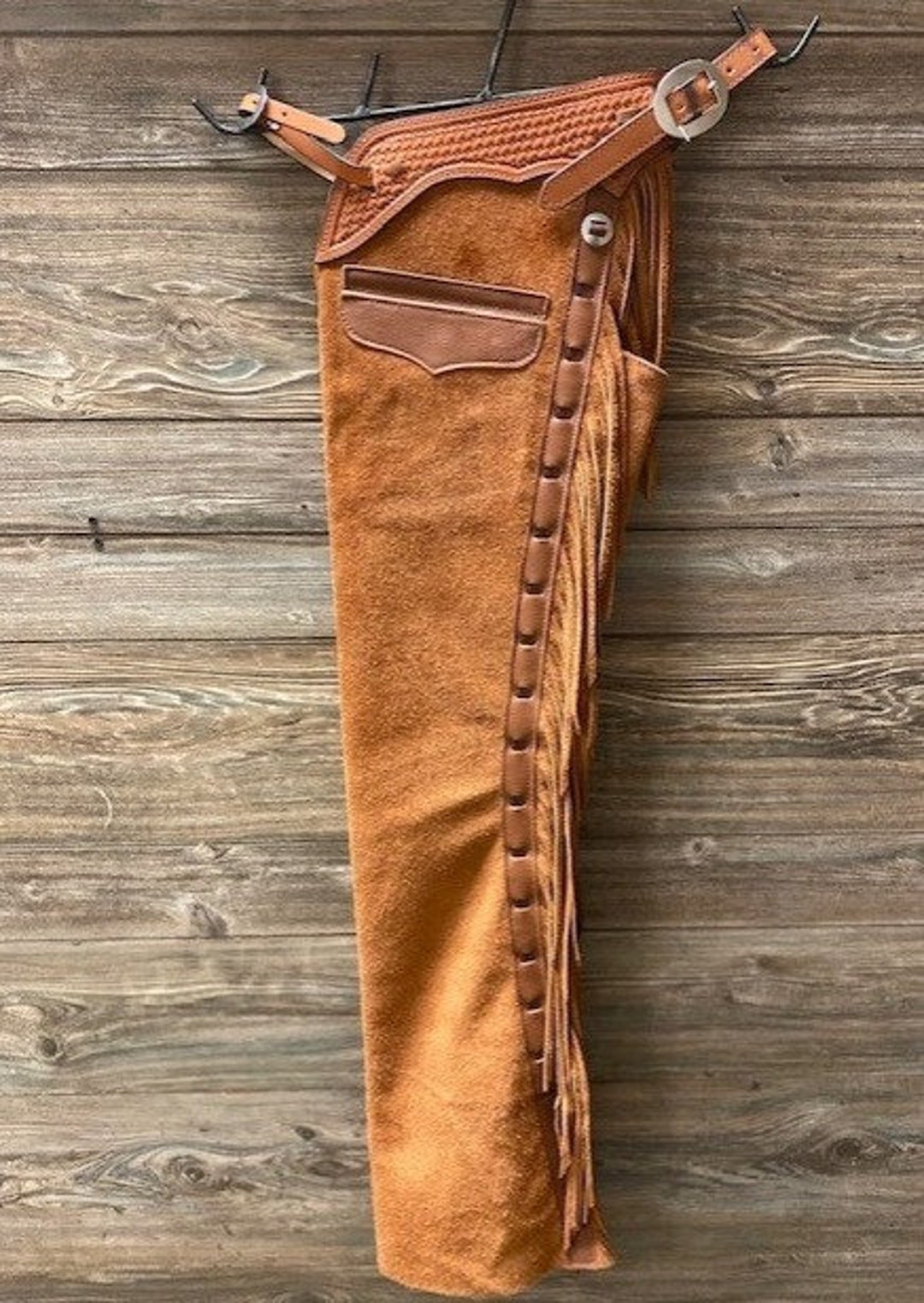 Handmade Cowboy Buck Skin Suede Leather Pant Rodeo Chap Etsy