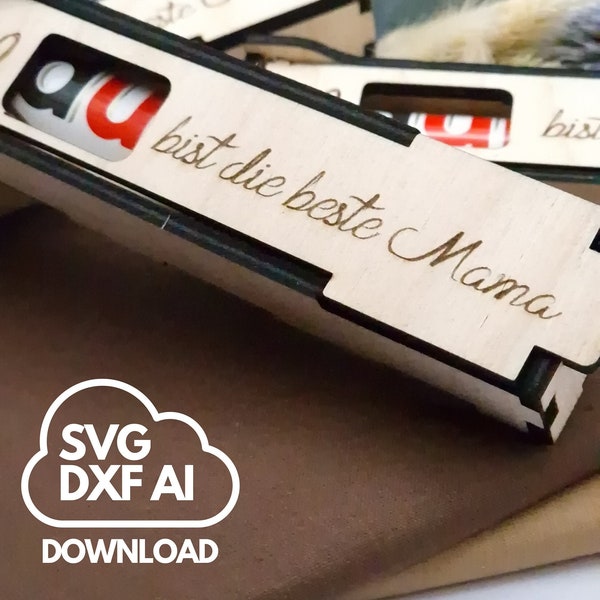 Laser file customizable chocolate box as a download file in SVG, DXF and .ai
