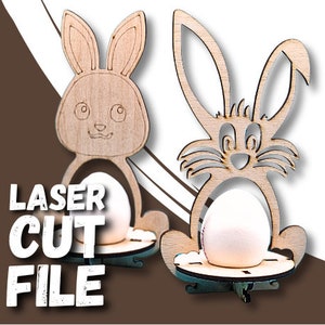 Portauova per file tagliati al laser per Pasqua in SVG, DXF e .ai