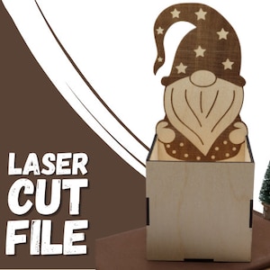 Boîte de Noël personnalisable au laser découpée - en téléchargement en SVG, DXF et .ai