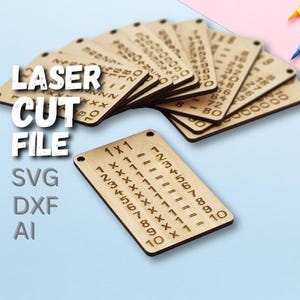 Laserdatei 1x1-Karten - Perfekt für die Schule Mathe-Lernkarten für das kleine Einmaleins in den Formaten SVF, DXF und AI