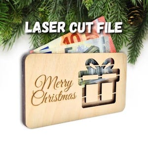 Regalo de dinero de Laser Cut File para Navidad en formatos SVG, DXF y AI