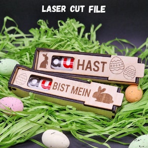 Laser Cut File - Personalisierbare Pralinenschachtel für Ostern in den Formaten SVG, DXF und .AI