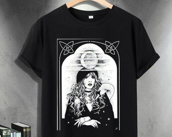 Boho Stevie Nicks Shirt, Floral Art Nouveau Queen of Rock Tee, Gifts for Stevie Nicks Fan, Stevie Nicks Music Tour 2024 Outfit