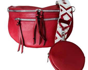 XL Crossbody Bag VEGAN, Umhängetasche, Bauchtasche rot, Crossbag, crossbody tasche, Cross Body bag,Crossbody bag mit Wechselgurt, Tasche rot