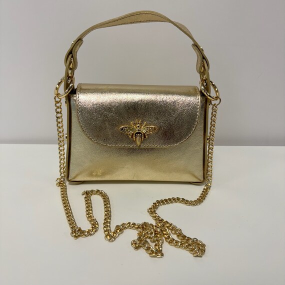 Gold color bag sale