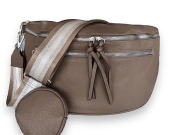 XL Crossbody Bag VEGAN, Umhängetasche, Bauchtasche groß ,Crossbag, crossbody tasche,Cross Body bag, Bauchtasche, Taupe