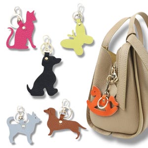 Bag Charm Dackel Taschenanhänger Hund Schlüsselanhänger Charms Anhänger für Tasche, Geschenk Freundin Geburtstag Katze Schmetterling Pferd