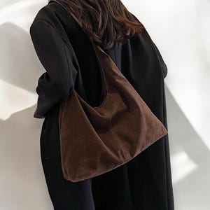 Shopper aus Wildleder, Wildleder Schultertasche, Wildledertasche, Shopper, Wildleder Tasche, Hobo Bag, Tote Bag, Slouchy Bag - Farbauswahl