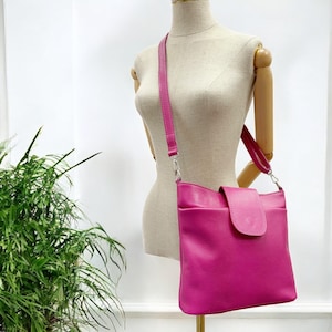 Leder Crossbody Schultertasche für Frauen mit Lederriemen, Leder Schultertasche, Crossbody Bag in verschiedenen Farben, Umhängetasche groß