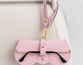 Custodia Per Occhiali Da Sole In Pelle Morbida Con Cinturino, Astuccio Portatile Sottile Da Uomo E Donna, 2 Pezzi, Con Moschettone