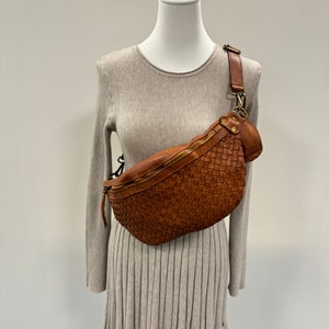 Geflochtene Ledertasche, Premium Leder, Crossbody Bag,Bauchtasche, Umhängetasche mit Portemonnaie, gewebte Tasche, Gürteltasche, Farbauswahl