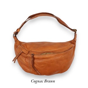 Bauchtasche groß, XXL Ledertasche Damen, Premium Luxus Leder, Crossbody Bag, Umhängetasche Damen, Waschleder Tasche, Große Bauchtasche