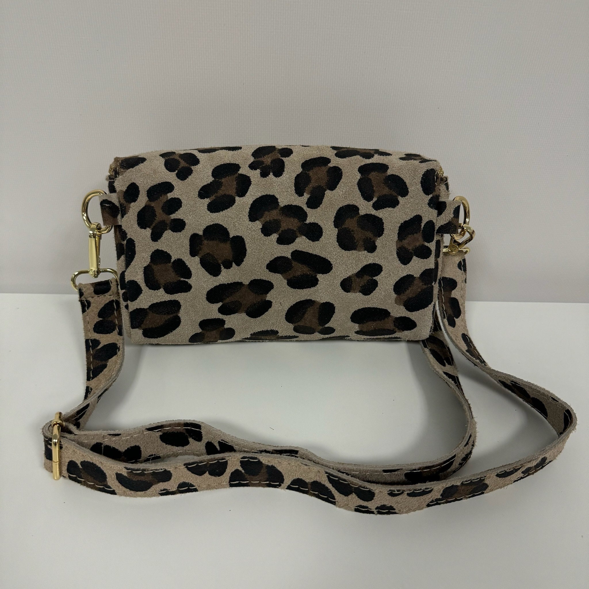 Halbmond Tasche Damen | Leopardenmuster | Crossbody Bag | Verstellbarer Gurt