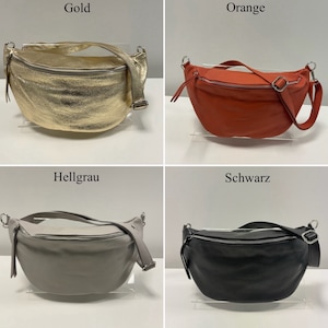 XL Leder Crossbody Bag,Crossbag Leder, Bauchtasche groß, Umhängetasche Metallic,Cross Body bag, Ledertasche,Leder Bauchtasche, Crossbag Gold Bild 8