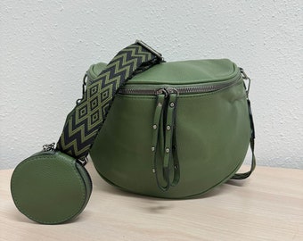 XL Crossbody Bag VEGAN, bum bag, shoulder bag for women, crossbody bag, crossbag, bum bag, bag shape, pouch bag, bucket bag, green