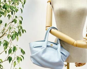 Leather shopper handbag, tote bag, minimalist shoulder bag, crossbody bag, basket bag, premium, gold, work bag, beige, black, brown