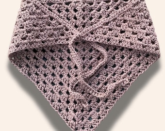 Handmade Crochet Cotton Bandana: Boho Headscarf, Summer Hair Accessory