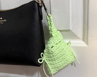 Crochet AirPod Holder, Handmade Gift, Mini Knot Bag