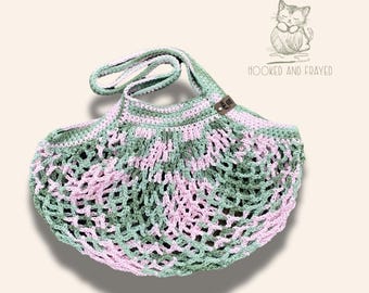 Pretty in Pink Camo: Handmade Crochet Tote for Stylish Shoppers