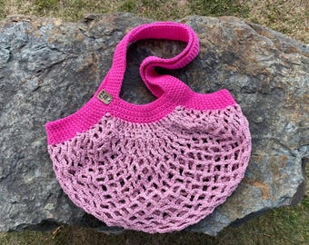 Pretty In Pink Mesh Market Bag