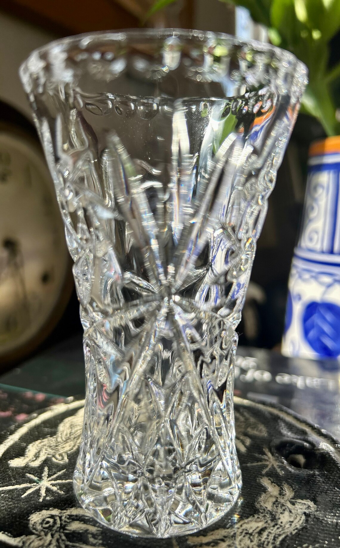 Lenox Crystal Vase in Starburst Pattern Etsy