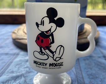 Mickey Mouse Milk Glass Footed Mug