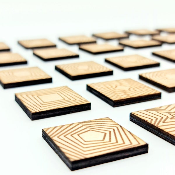 Wisewoodz Geometric Memory Game made of wood, 30 pieces.