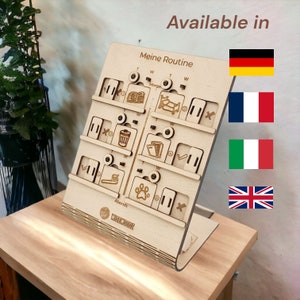 Dagplanbord voor taken en routine van hout, leerspellen voor kinderen, versterkt het zelfvertrouwen en de onafhankelijkheid, kinderkamerdecoratie