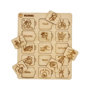 Nozioni di base sulla lingua dei segni Puzzle in legno